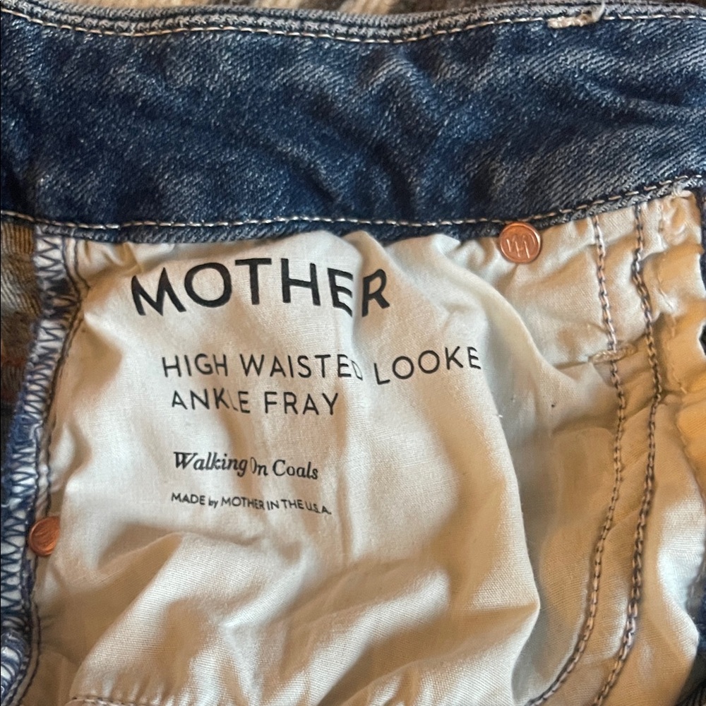 MOTHER High Waisted Looker Jeans - Dark Blue